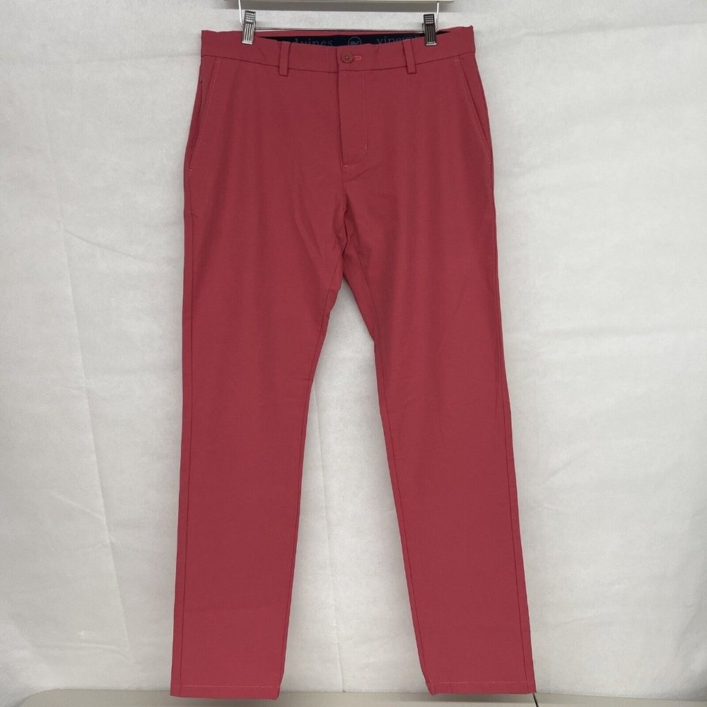 NEW 32x32 Men Vineyard Vines Performance On-The-Go 5 Pocket Pants sky red